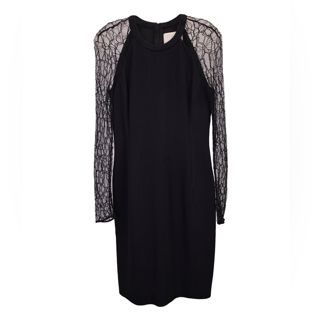 Jason Wu Designer Long Sleeve Black Lace Sheath Cocktail Dress Women’s Medium